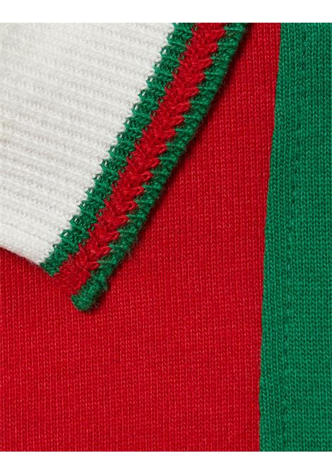 GUCCI KIDS Abito In Cotone Blu Con Nastro Web - GUCCI KIDS Limitato a 3 giorni