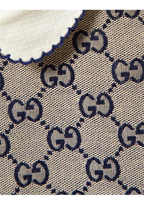 GUCCI KIDS Abito In Tessuto GG Beige e Blu - GUCCI KIDS Esporta salva