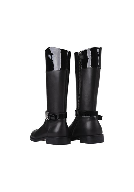 BALMAIN KIDS Stivali Neri Con Logo Monogramma - BALMAIN KIDS Black Friday Prezzi