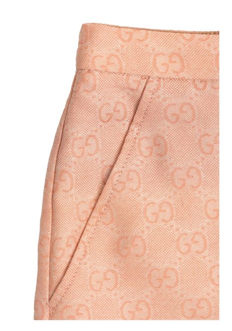 GUCCI KIDS Gonna In Flanella Di Lana Jacquard Gucci Rosa - GUCCI KIDS Vendita