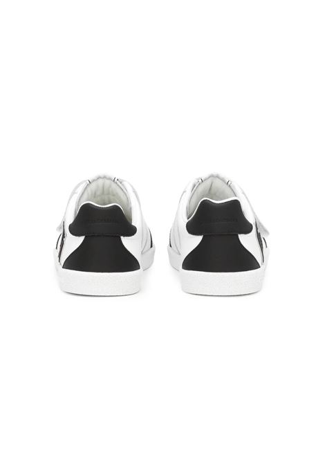 DOLCE & GABBANA KIDS Sneakers Basse DG Original Bianche e Nere Con Logo DG - DOLCE & GABBANA KIDS Soddisfazione Garantita