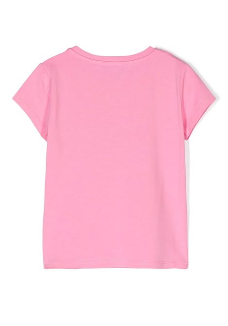 MISS BLUMARINE KIDS T-Shirt Rosa Con Logo Di Strass - MISS BLUMARINE KIDS Promozione Limitata