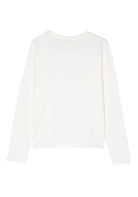 MISS BLUMARINE KIDS T-Shirt Bianca Con Logo Di Strass - MISS BLUMARINE KIDS Shopping Online