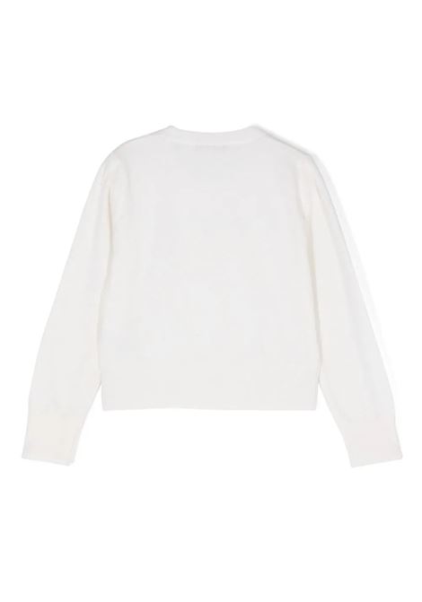MISS BLUMARINE KIDS Maglione Bianco Con Logo Di Strass - MISS BLUMARINE KIDS Affare Del Giorno