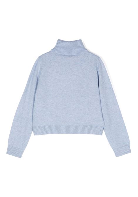 MISS BLUMARINE KIDS Maglione e Collo Alto Azzurro Con Logo Di Strass - MISS BLUMARINE KIDS Prezzo Ridotto