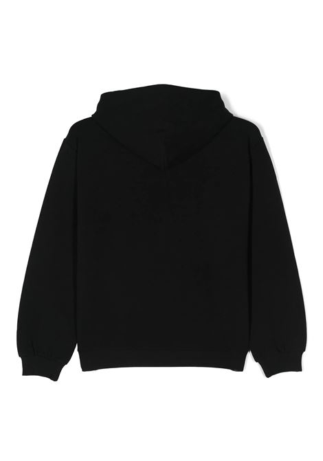MISS BLUMARINE KIDS Felpa Nera Con Cappuccio e Motivo Monogram Di Strass - MISS BLUMARINE KIDS Sottocosto