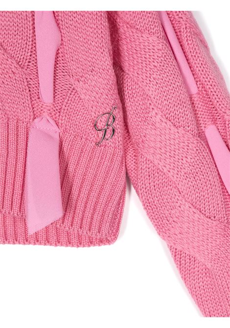 MISS BLUMARINE KIDS Maglione a Collo Alto Rosa Con Nastri - MISS BLUMARINE KIDS Convenienza
