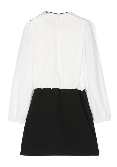 MISS BLUMARINE KIDS Vestitino Bianco e Nero Con Fiocco - MISS BLUMARINE KIDS Sconto