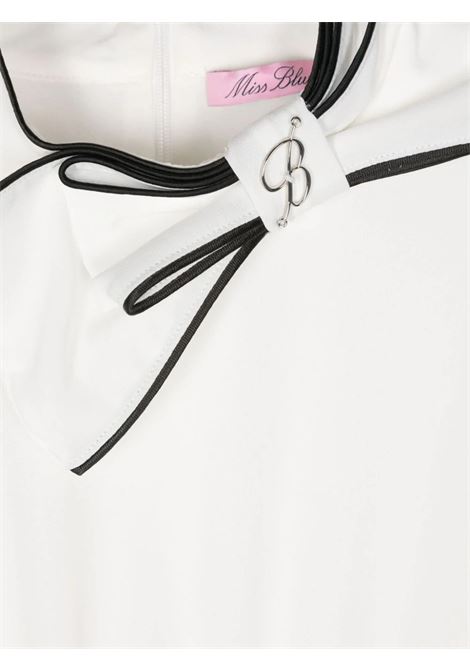 MISS BLUMARINE KIDS Vestitino Bianco e Nero Con Fiocco - MISS BLUMARINE KIDS Sconto