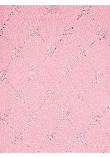 MISS BLUMARINE KIDS Vestitino Rosa Con Motivo Monogram Di Strass - MISS BLUMARINE KIDS Online