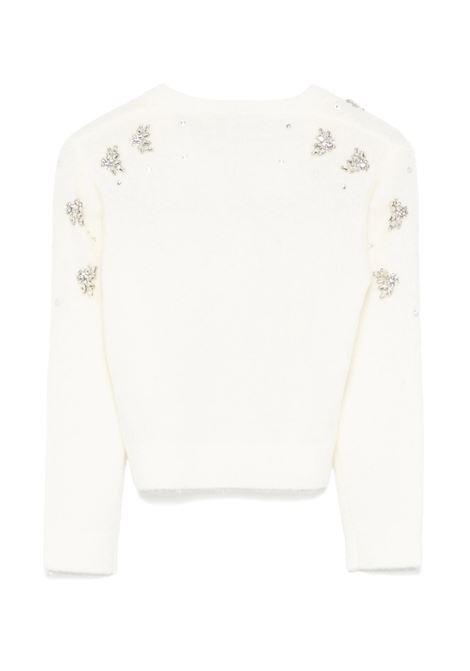 MISS BLUMARINE KIDS Cardigan Bianco Con Applicazione Gioiello - MISS BLUMARINE KIDS In Vendita