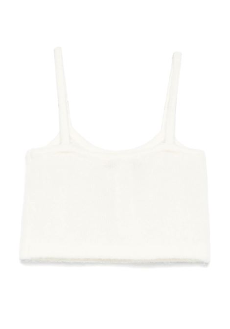 MISS BLUMARINE KIDS Top Crop Bianco Con Applicazione Gioiello - MISS BLUMARINE KIDS Saldi