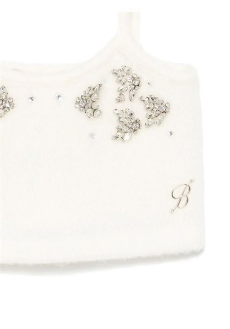 MISS BLUMARINE KIDS Top Crop Bianco Con Applicazione Gioiello - MISS BLUMARINE KIDS Saldi