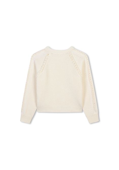 CHLOÉ KIDS Maglione Bianco Con Lavorazione a Trecce - CHLOÉ KIDS Vendita Calda