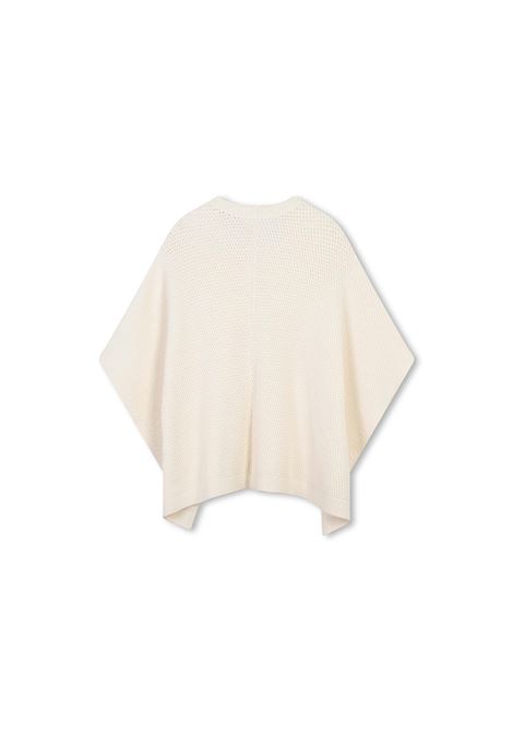 CHLOÉ KIDS Mantella In Maglia Bianca Con Applicazione - CHLOÉ KIDS Negozio