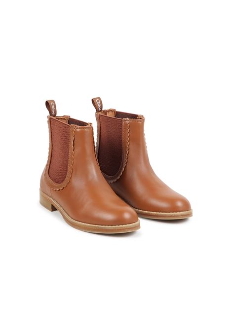 CHLOÉ KIDS Stivaletti Chelsea Marroni - CHLOÉ KIDS Nuova