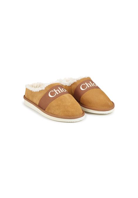 CHLOÉ KIDS Slippers Stone Con Stampa Logo - CHLOÉ KIDS Moda