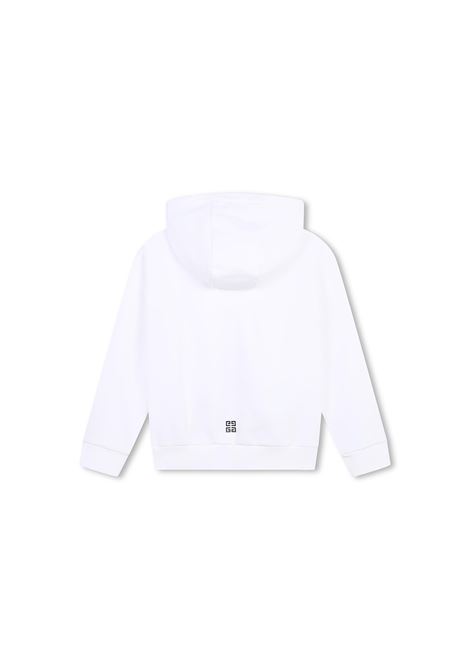 GIVENCHY KIDS Felpa Zip-Up Bianca Con Cappuccio e Logo GIVENCHY 4G - GIVENCHY KIDS Black Friday