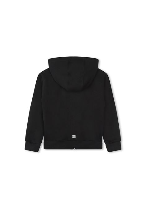 GIVENCHY KIDS Felpa Zip-Up Nera Con Cappuccio e Logo GIVENCHY 4G - GIVENCHY KIDS Cyber Monday