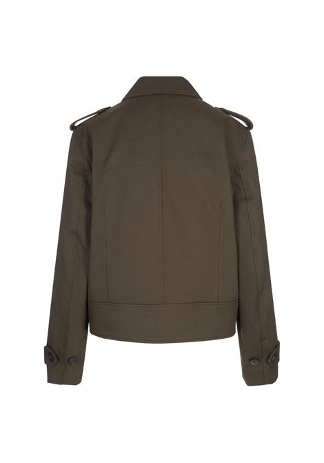 ALEXANDER MCQUEEN Giacca Boxy Corta Con Maniche Blusanti in Kaki - ALEXANDER MCQUEEN Nuovi prodotti