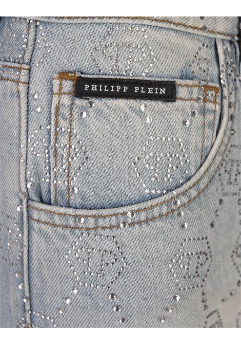 PHILIPP PLEIN Minigonna In Denim Con Motivo Monogramma Di Strass - PHILIPP PLEIN Comprane uno, ottenene uno gratis