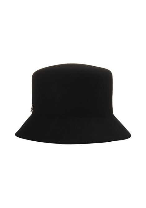 ERMANNO SCERVINO Cappello Bucket In Lana Nera Con Spilla - ERMANNO SCERVINO Fino al 60% di sconto