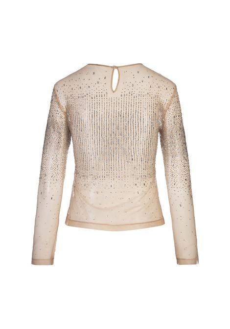 ERMANNO SCERVINO Top In Tulle Rosa Con Motivo Coccodrillo Di Strass - ERMANNO SCERVINO Fino al 65% di sconto