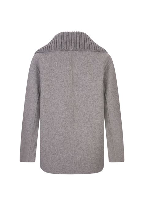 ERMANNO SCERVINO Cappotto In Panno Grigio Con Collo In Maglia - ERMANNO SCERVINO Sostegno trimestrale