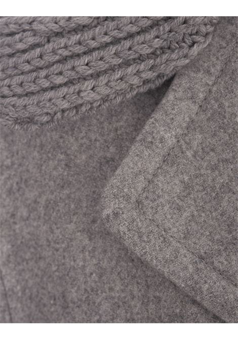 ERMANNO SCERVINO Cappotto In Panno Grigio Con Collo In Maglia - ERMANNO SCERVINO Sostegno trimestrale