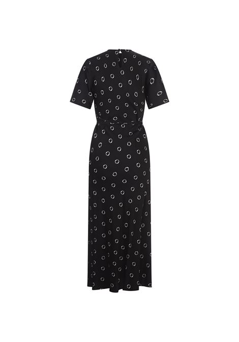 MSGM Abito Midi In Viscosa Nera Stampata - MSGM Fino al 55% di sconto