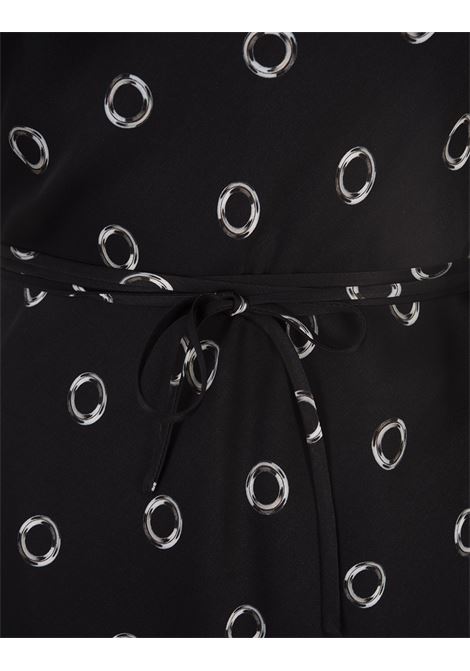 MSGM Abito Midi In Viscosa Nera Stampata - MSGM Fino al 55% di sconto
