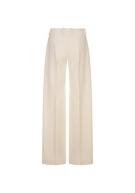 ERMANNO SCERVINO Pantaloni Ampi In Lana Vergine Bianca - ERMANNO SCERVINO 50% di sconto con spedizione gratuita