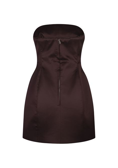 ERMANNO SCERVINO Abito Bustier Corto In Satin Marrone - ERMANNO SCERVINO Limitato a 3 giorni