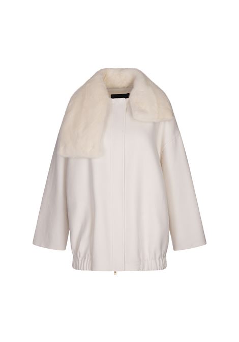 FABIANA FILIPPI Caban In Cashmere Bianco Con Pelliccia Visone - FABIANA FILIPPI Esporta salva