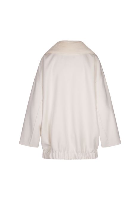 FABIANA FILIPPI Caban In Cashmere Bianco Con Pelliccia Visone - FABIANA FILIPPI Esporta salva