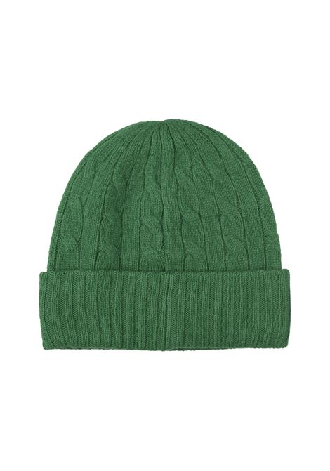 RALPH LAUREN Beanie In Lana e Cashmere a Trecce Verde - RALPH LAUREN Promozione
