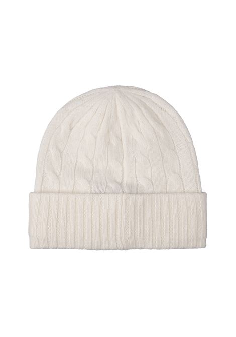 RALPH LAUREN Beanie In Lana e Cashmere a Trecce Bianco - RALPH LAUREN Soddisfazione Garantita