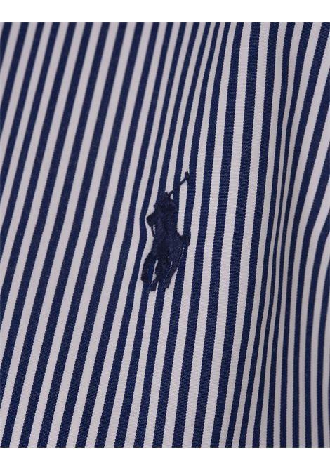 RALPH LAUREN Camicia Slim Fit In Cotone a Righe Bianco e Blu - RALPH LAUREN Consegna Veloce