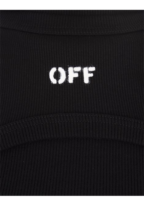 OFF-WHITE Abito Midi Aderente Nero Con Logo - OFF-WHITE Promozione Limitata