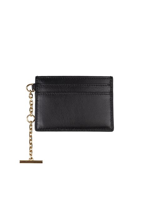 ALEXANDER MCQUEEN Portacarte Sling In Nero e Oro - ALEXANDER MCQUEEN Presa