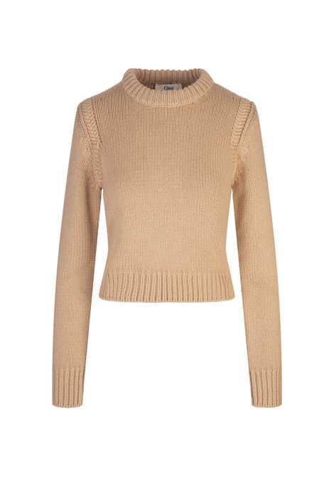 CHLOÉ Pullover in Cotone e Cashmmere Ultimate Nude - CHLOÉ Sconto