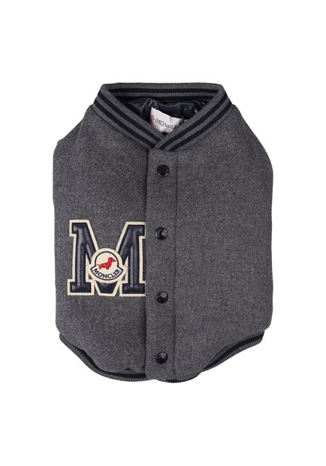 MONCLER Gilet Imbottito Per Cani In Lana Grigio Scuro - MONCLER Online