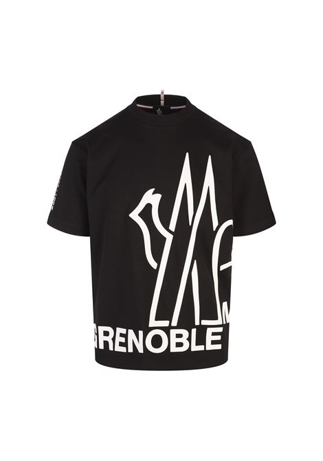 MONCLER GRENOBLE T-Shirt Nera Con Logo Moncler Grenoble - MONCLER GRENOBLE Offerte