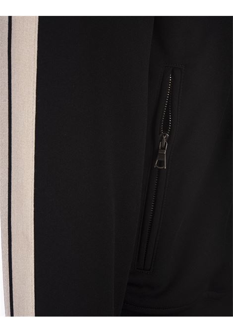 PALM ANGELS Giacca Sportiva Nera Con Logo e Bande a Contrasto - PALM ANGELS Vendita Calda