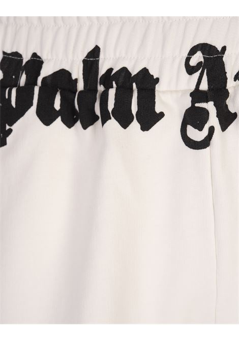 PALM ANGELS Bermuda Sportivi Bianchi Con Logo Sulla Vita - PALM ANGELS Vendita Economica