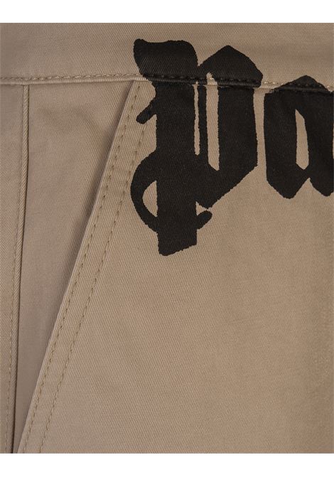 PALM ANGELS Pantaloni Chino Beige Con Logo - PALM ANGELS Sconto di tempo limitato