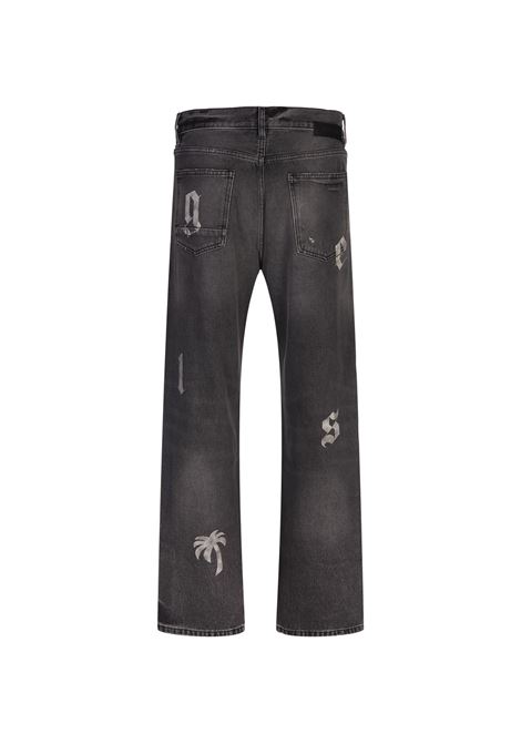 PALM ANGELS Jeans Loose Fit Neri Con Dettagli - PALM ANGELS Negozio online di fabbrica