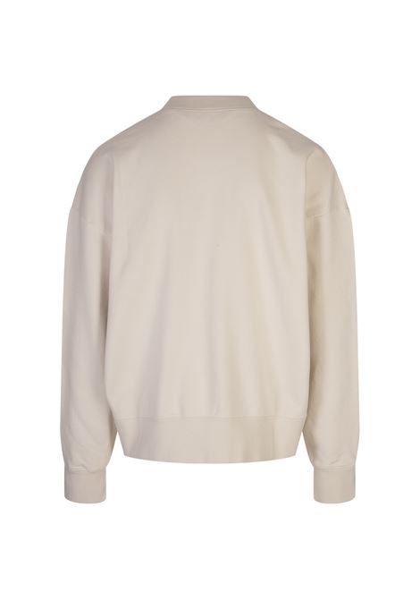 PALM ANGELS Felpa Girocollo Bianca Con Logo a Contrasto - PALM ANGELS Offerta speciale