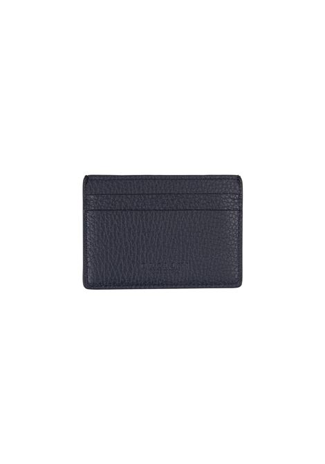 ORCIANI Portacarte In Pelle Martellata Blu Navy Con Logo - ORCIANI Comprare a buon mercato