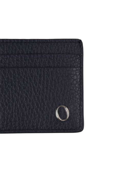 ORCIANI Portacarte In Pelle Martellata Blu Navy Con Logo - ORCIANI Comprare a buon mercato